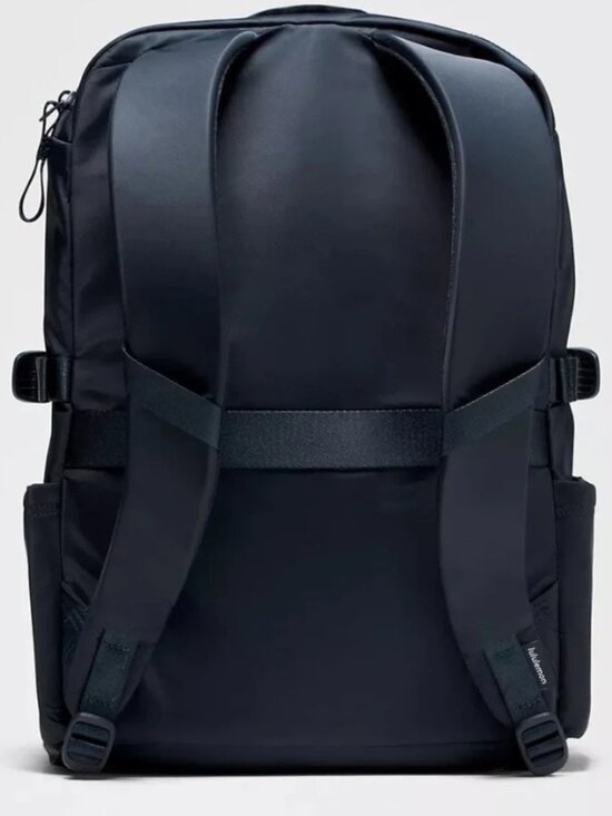 lululemon crew backpack black New (Navy) and a protein shake or water bottle Lululemon Lululemon Backpack New Crew